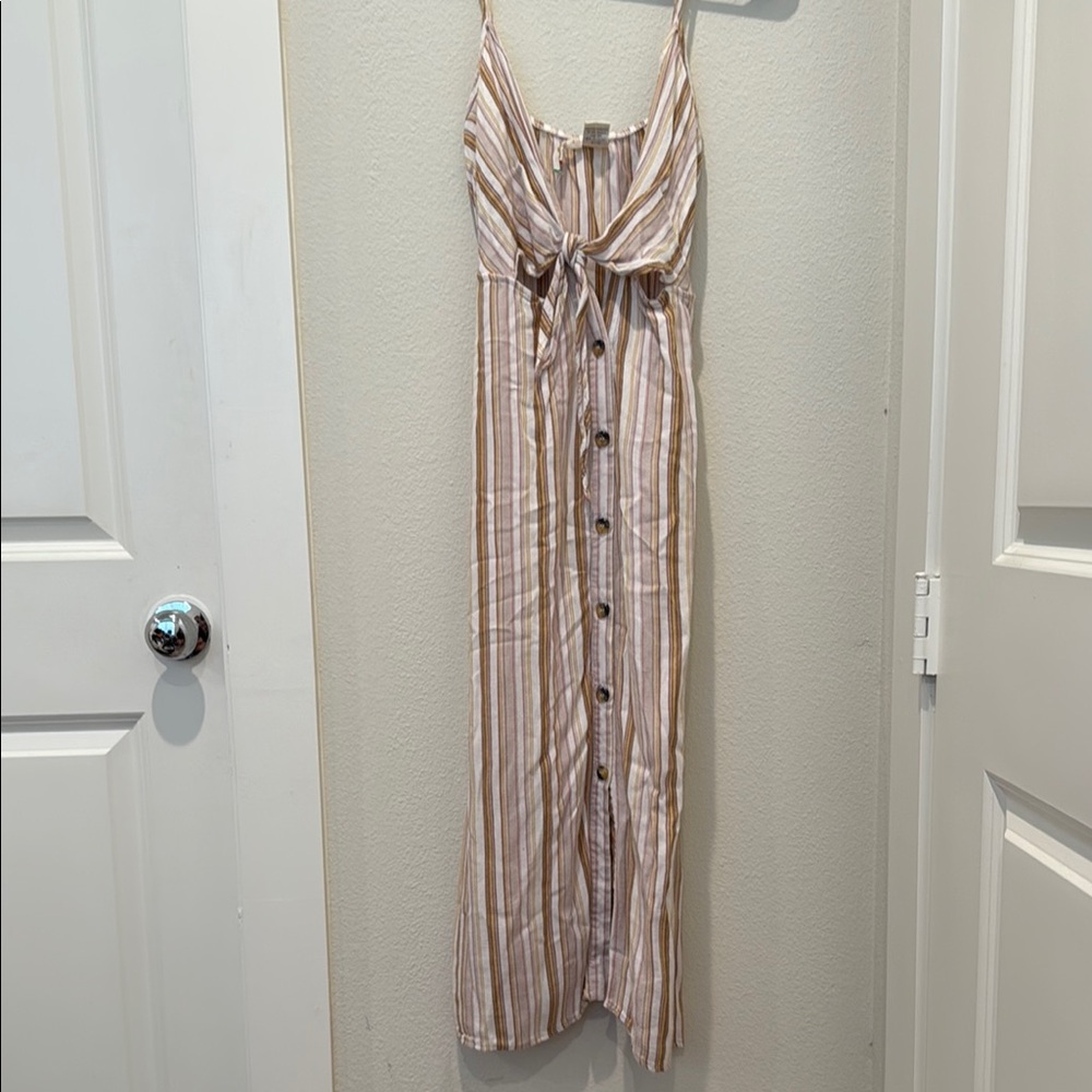 Striped Button-Down Maxi Dress